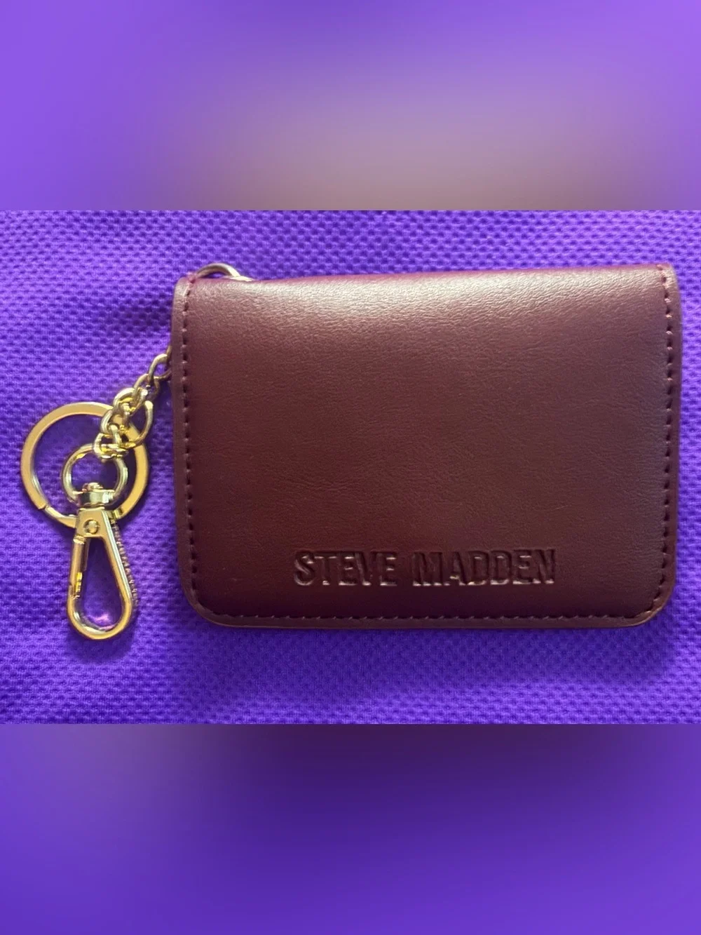 Steve Madden Burgandy Leather Card Holder